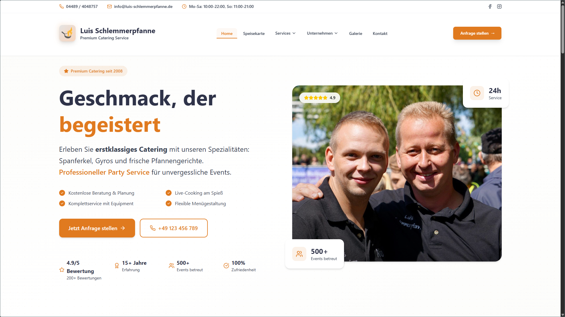 Screenshot of the Luis website homepage